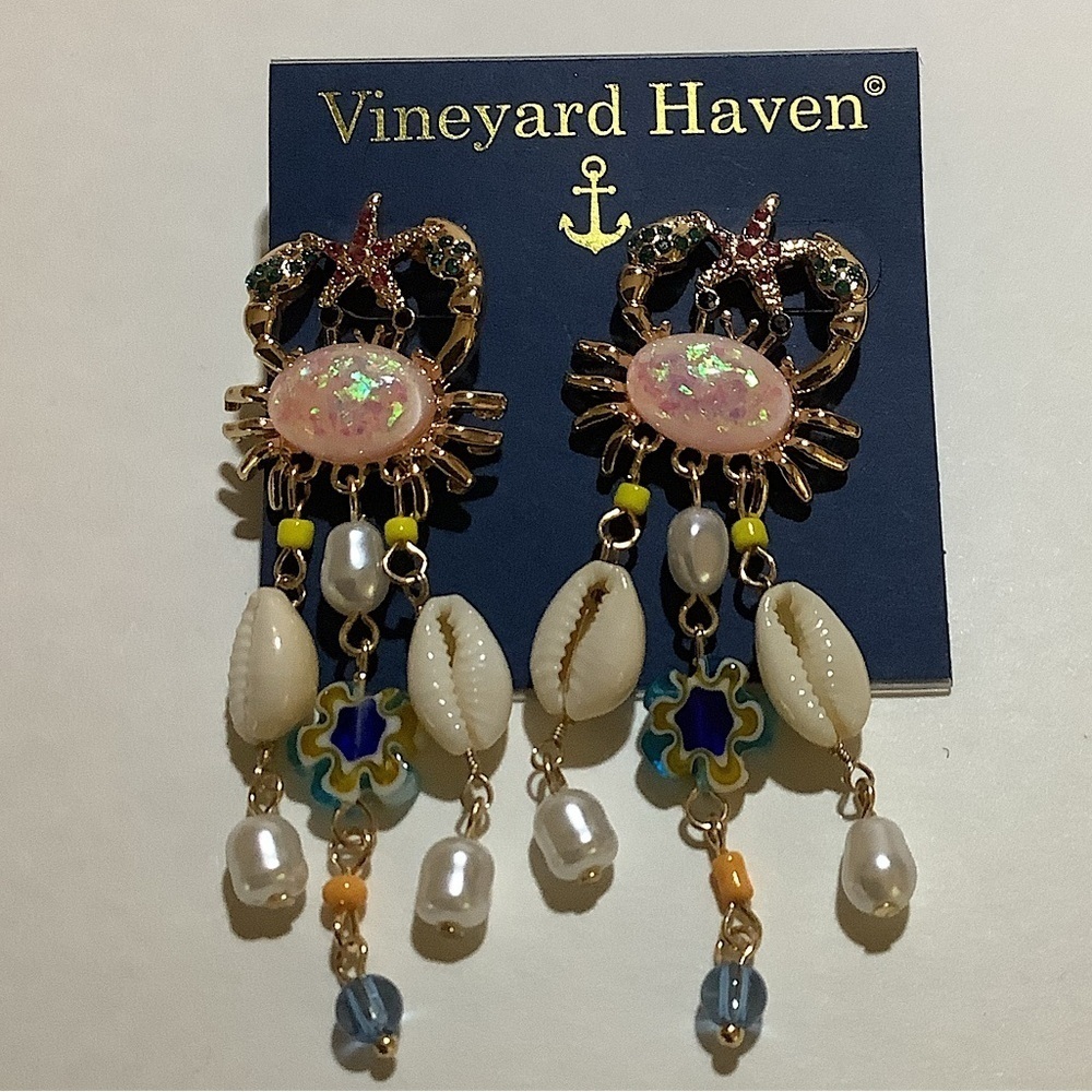 Vineyard Haven Limited Collection Crab Sea Life Chandelier Earrings New